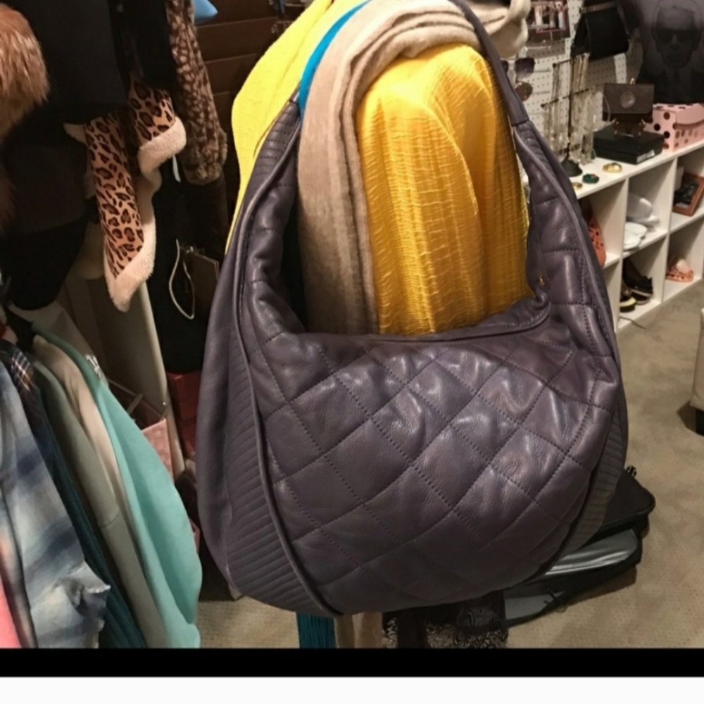 Christopher Kon Quilted Blue Hobo Bag